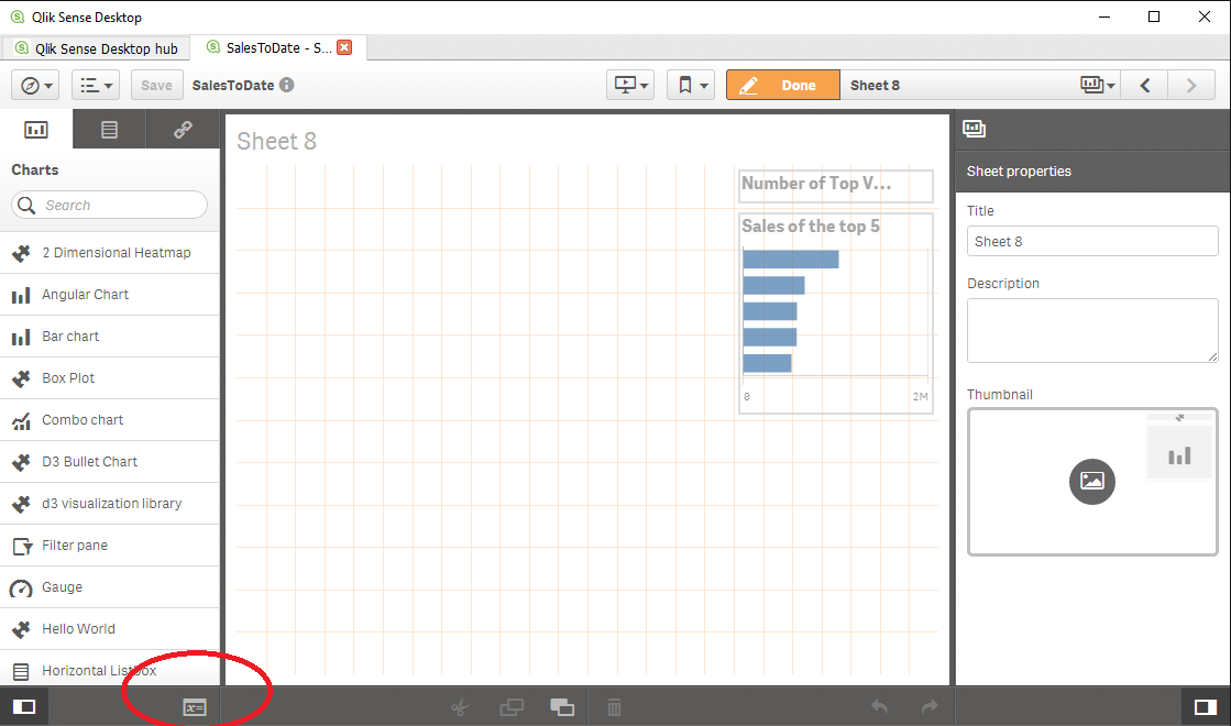 declare sql varibale in qlik sense