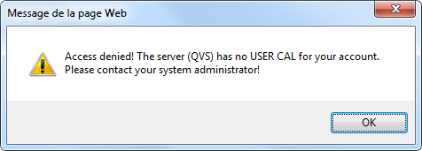 Solved: Access Denied! The server(QVS) has no USER CAL for... - Qlik  Community - 1113653
