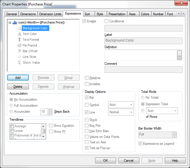 Chart Properties In Qlikview