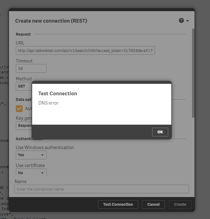 QLIKSENSE REST Connector - DNS Error - Qlik Community - 1326854