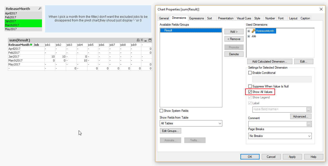 Qlikview Exclude Values From Chart