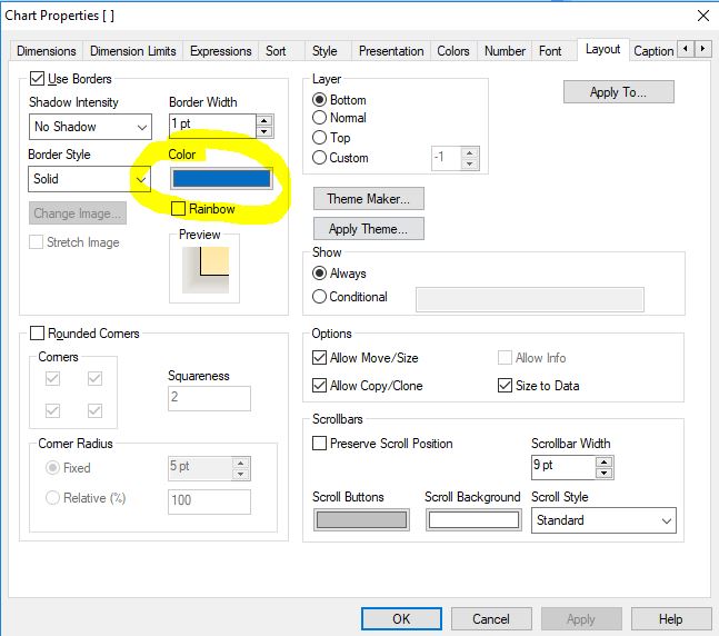 Chart Border Color 