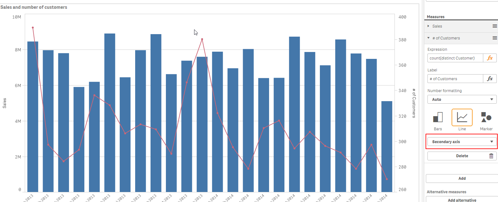 Solved: Qlik Sense display two measures separately in a ba... - Qlik ...