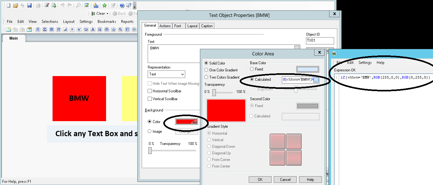 How can we change the color of the text object on ... - Qlik Community ...