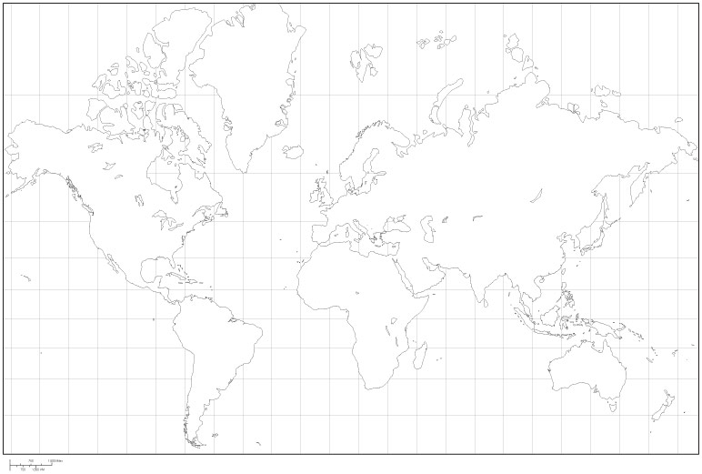 Mercator Projection - World Map