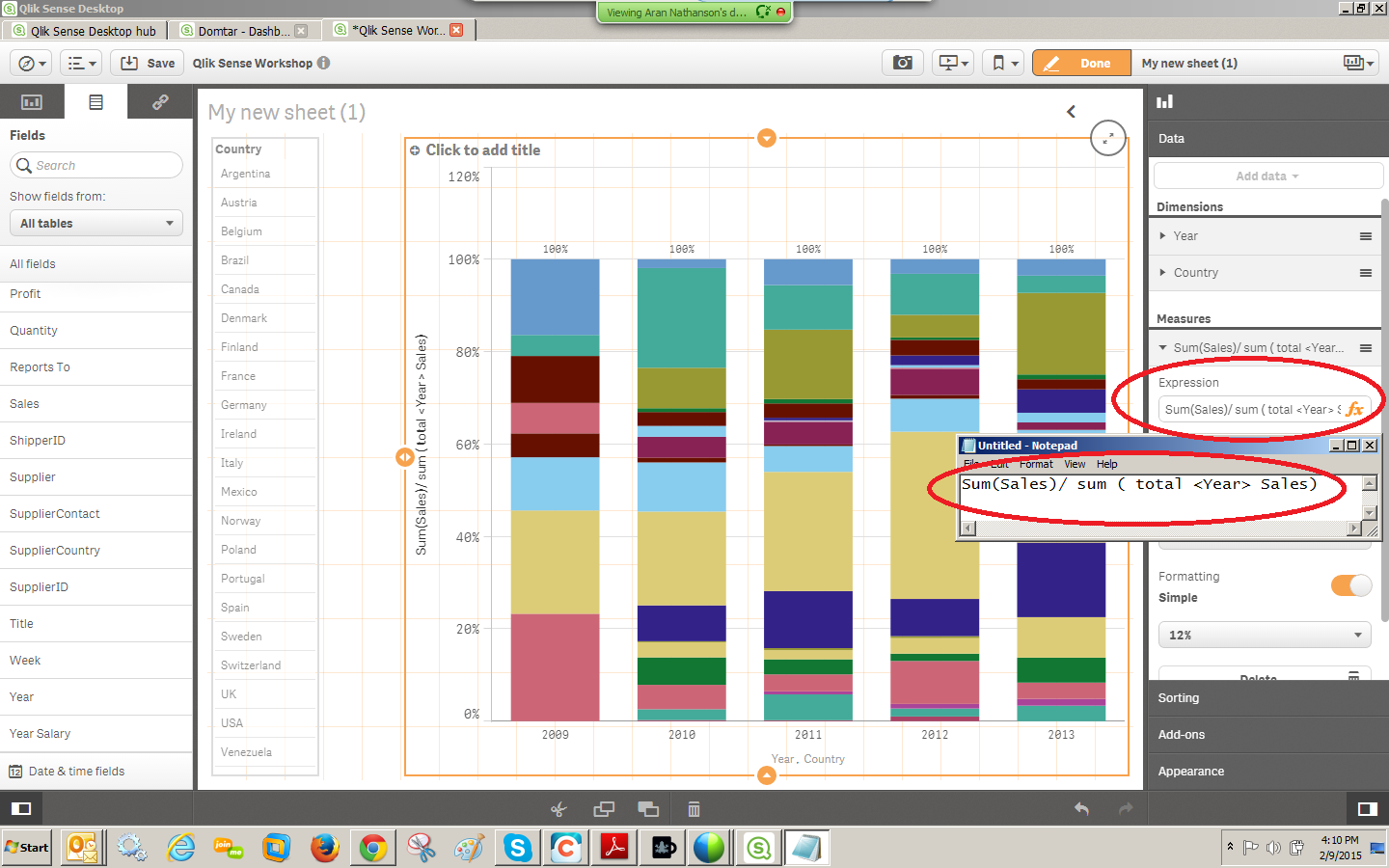 Qlik Sense Stacked Bar Chart Percentage