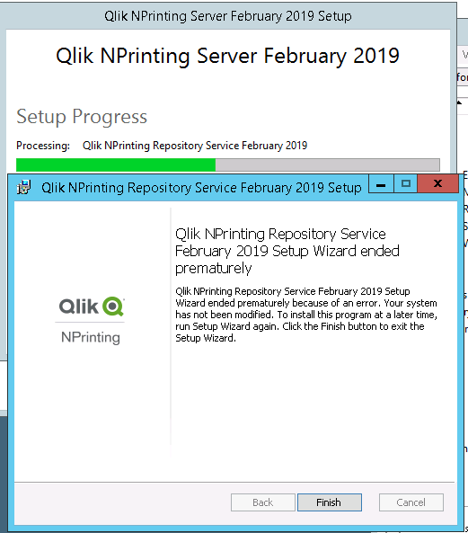 Solved Nprinting Update Error Rollback Qlik Community