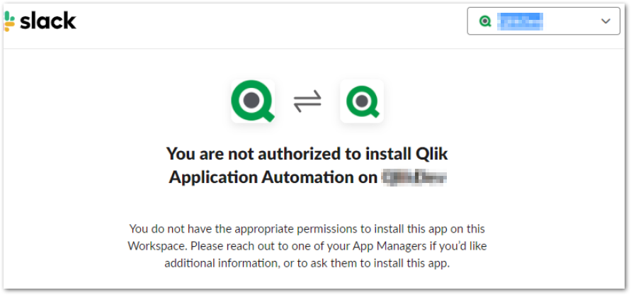you are not authorized to install Qlik Application Automation on CHANNEL.png