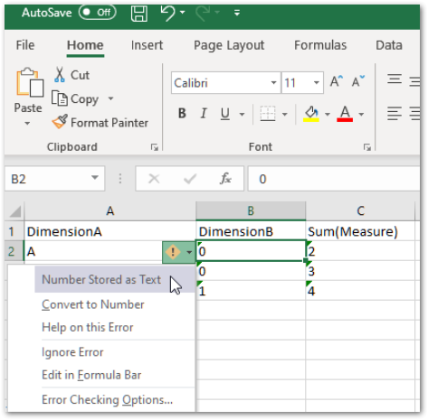 Zero represented as blank in MS Excel Data Export  - Qlik