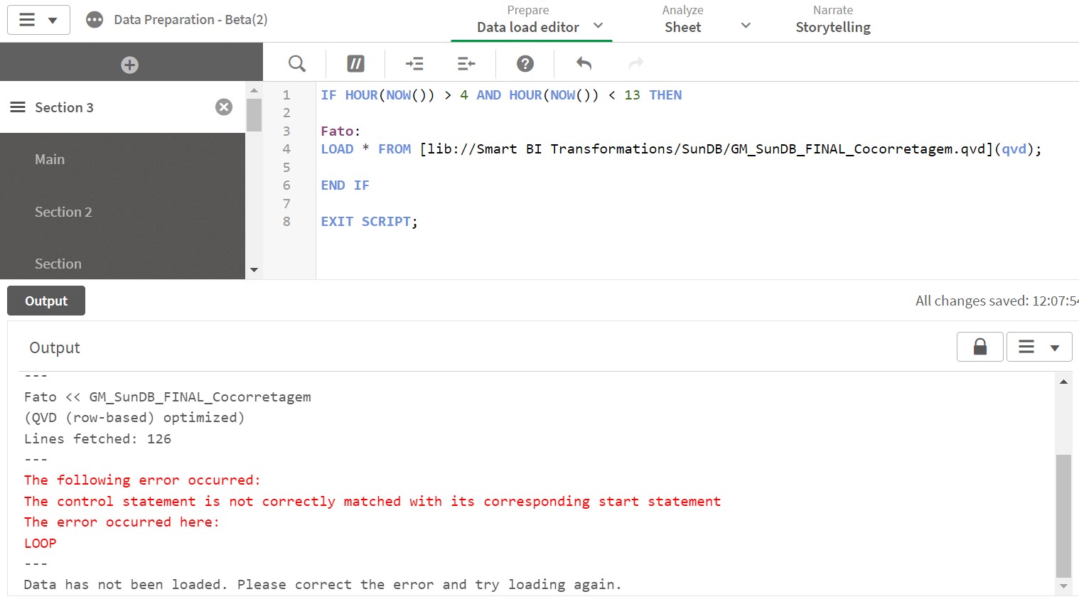 Cannot load by if condition - The error occurred h... - Qlik Community ...