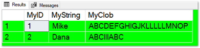 target data for myclob table no transformation.png