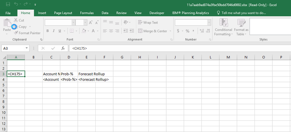 Data in Excel Output