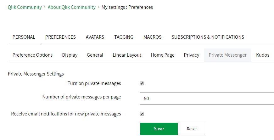 My Settings - Preferences - Private Messenger.png