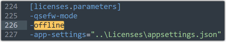 offline tag in licenses parameters section.png