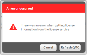 there was an error when getting license information from the license service.png
