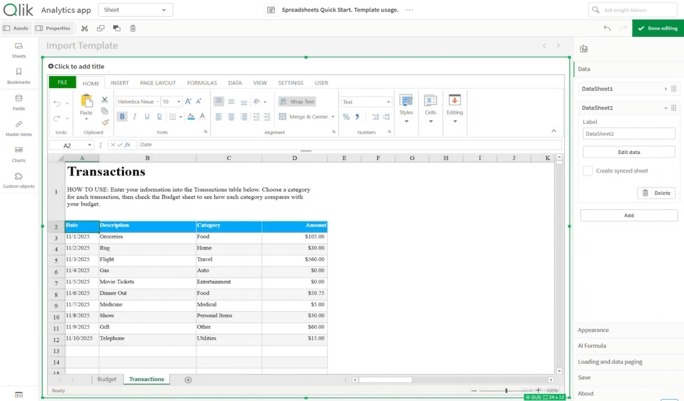 How to Import an Excel Template - Qlik Community - 2532413