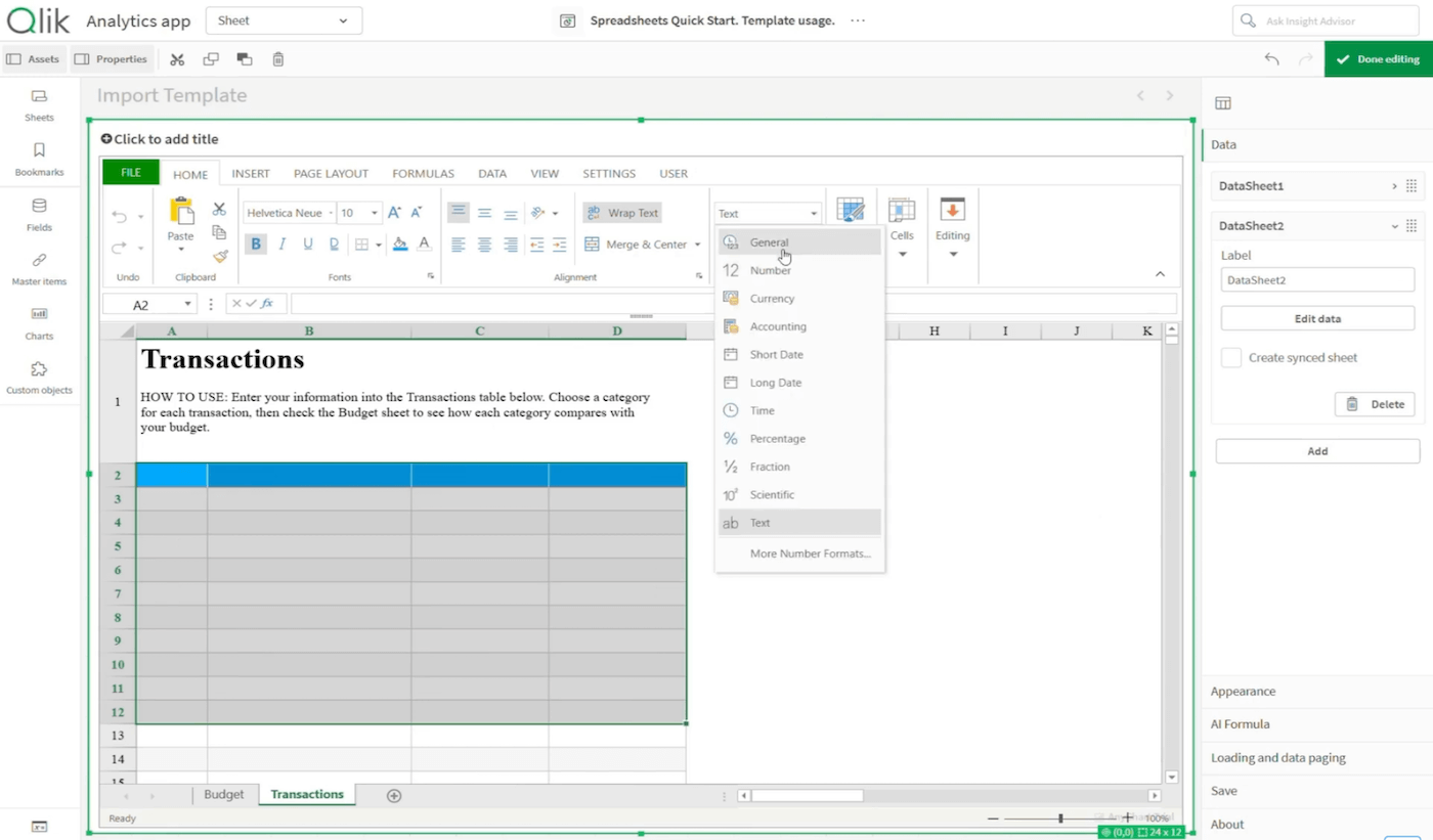How to Import an Excel Template - Qlik Community - 2532413
