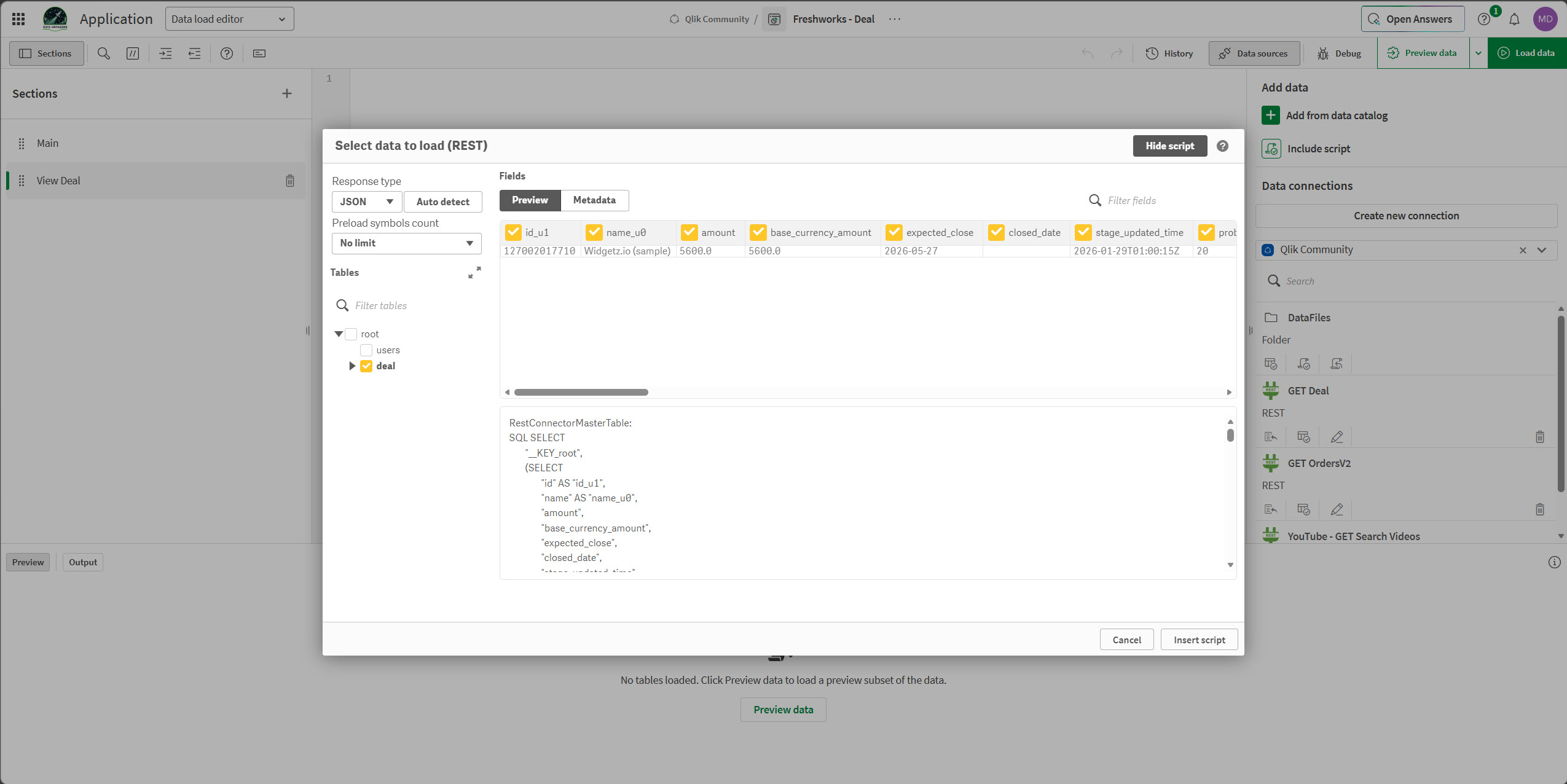 Solved: Unable to Fetch Data from Freshsales REST API in Q... - Qlik ...