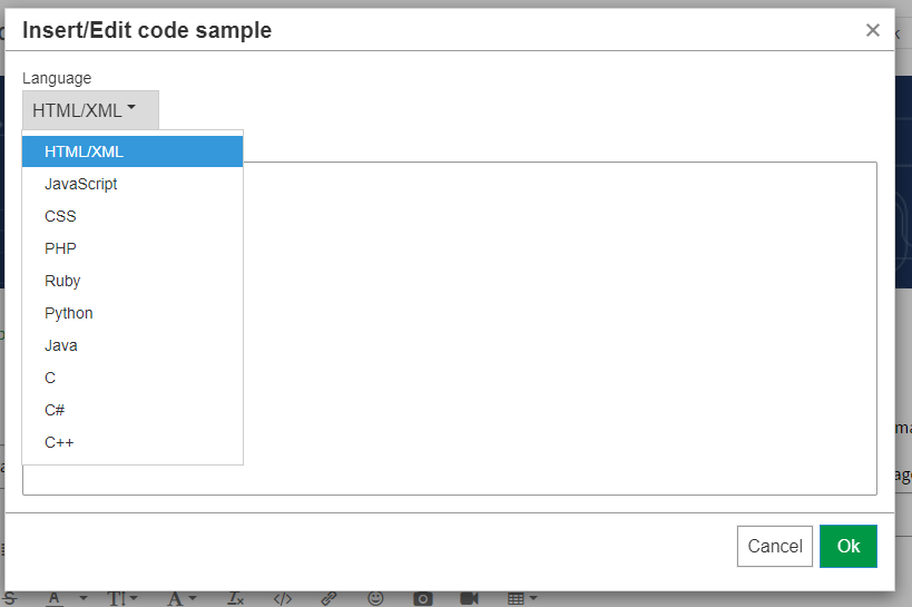 Qlik syntax highlighting is missing from the list of possible syntax highlightings.
