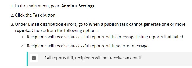 Email Distribution Error Messages