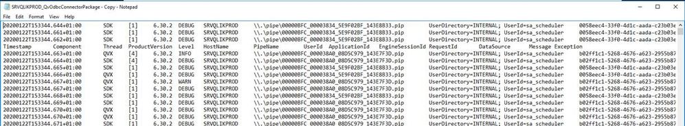 odbcConnector log