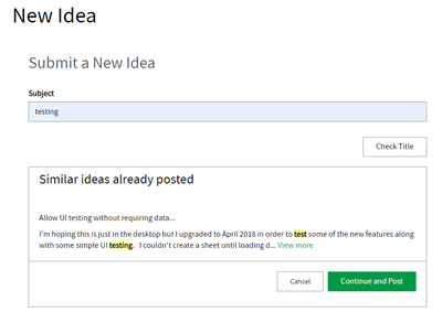 Ideas Search Before Posting