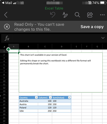 mobile Excel Preview