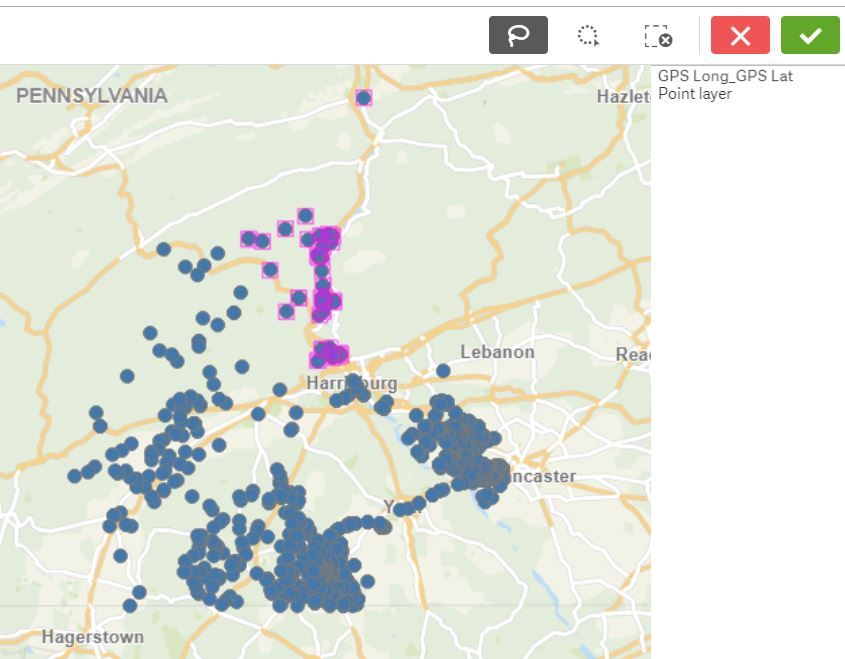 Lasso Selection on Map object