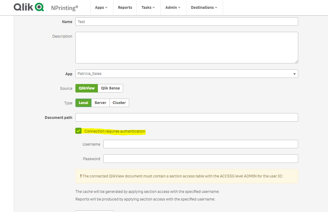 Solved: Section Access qlikview to nprinting - Qlik Community - 1784626