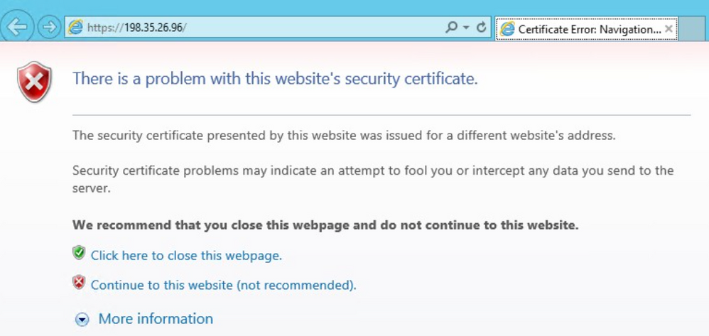 There is a problem with this websites security certificate.png