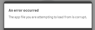 An error occurred the app file you are attempting to load from is corrupt.png