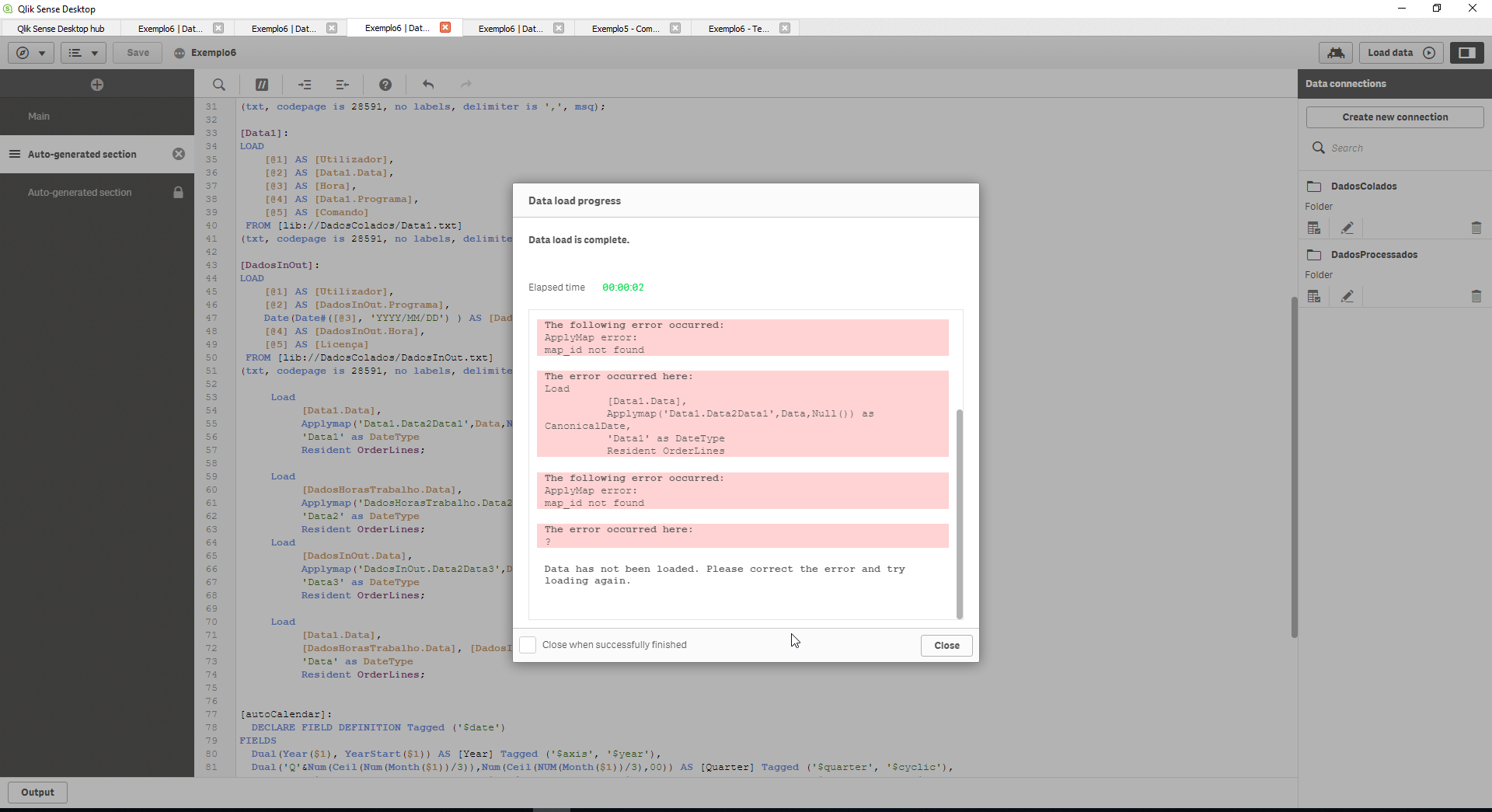 Date Qlik Sense Telegraph