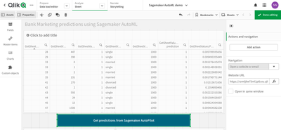 Button in Qlik Sense sheet linked to an automation