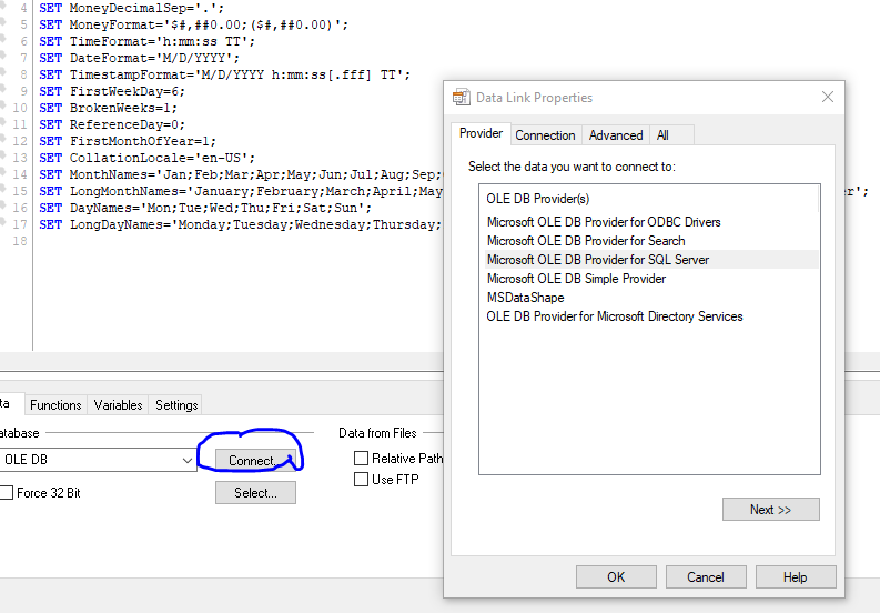 oledb connection - Qlik Community - 1509433