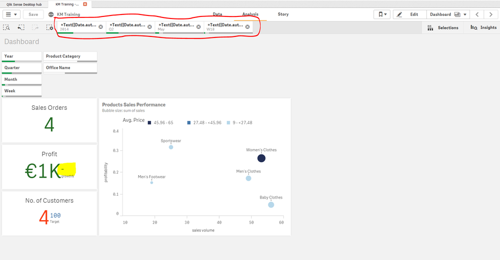 I have  several filters setup, using Profit KPI chart as example, as you can see, I would also like to show the growth rate vs. last year same period based on the filter selection made