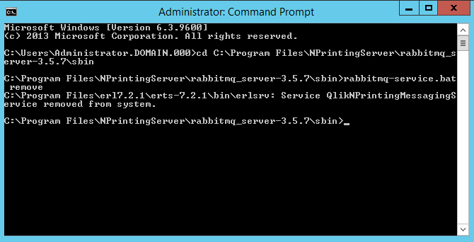 Qlik NPrinting run rabbitmq-servicebat remove.png