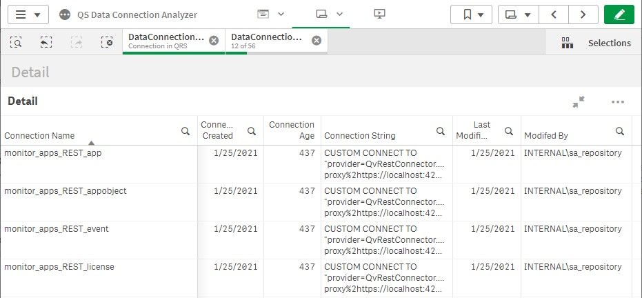 Data Connector Analyzer App > Detail Sheet
