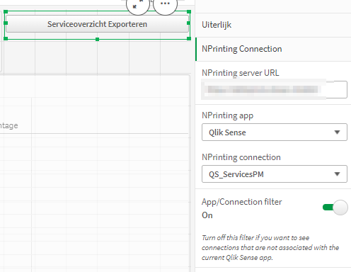 NPrinting Connection Settings