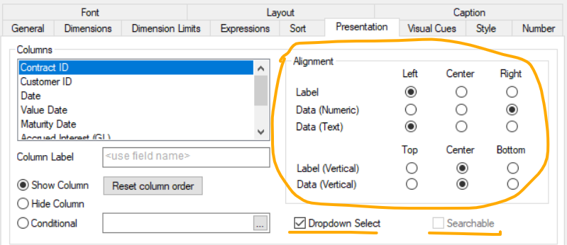 Table text alignment and filter option problem - Qlik Community - 1924636