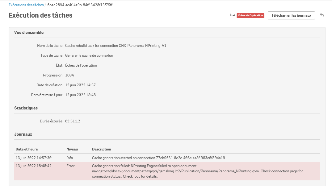 Solved: Cache generation failed - Qlik Community - 1943288