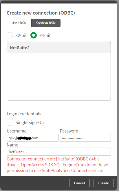 Unable to create an QS or QDT connection using Net... - Qlik Community ...