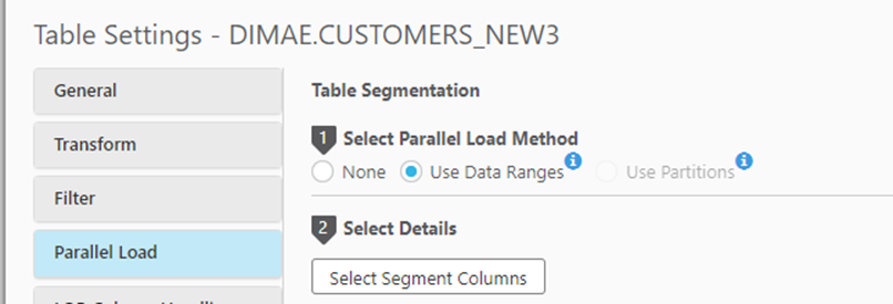 Qlik Replicate - Table Parallel Load Settings