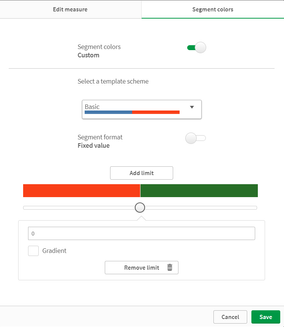 Master items, Measure - Segment colors