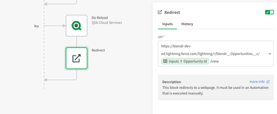 Example using the redirect block