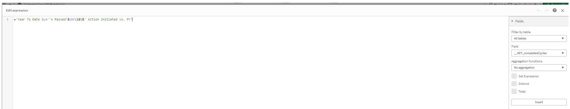 Change Expression Label to show as 2 lines - Qlik Community - 2000093