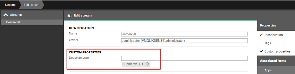 Figura 7 – Propriedade Customizada Departamento no Fluxo Comercial